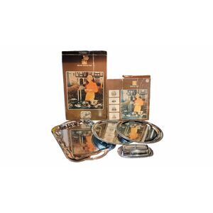 Vintage 1971 Irvinware Serving Trays (2) Platter & Butter Dish Made In USA